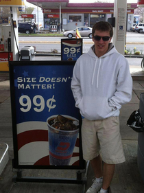 We told our  friend who was pumping gas to quickly turn around for a picture He didnt see the sign