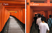 We went to Fushimi Inari in Kyoto early in the morning and did a  hour hike up the mountain When we came back down