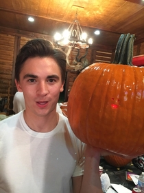 We won the pumpkin carving contest