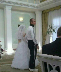 Wearing your tracksuit to your wedding oh Russia