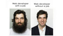 Web developer with a job web developer without