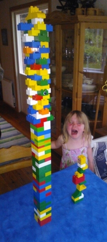 Well dont say you want a Lego tower tournament if you cant handle loosing