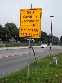 Well its good to know that the national health department in the Netherlands thinks that you should still go to McDonalds after your covid- vaccination literal translation of the text ggd  national health department covid- vaccination McDonalds available 