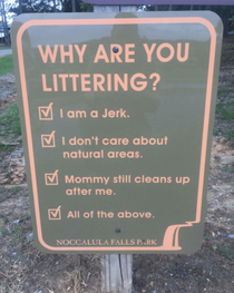 Well this park really hates litterers