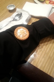 Went out to eat got a little pie on my shirt