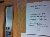 Went to our computer lab to find this posted outside the door