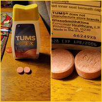 Went to see the fam for Xmas and had heartburn Theres some Tums in the medicine cabinet The fuck