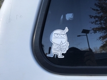 Went to the park yesterday and saw this on a neighboring car
