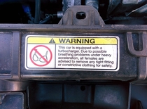 Went to view a car today Had a fantastic warning sticker I approve