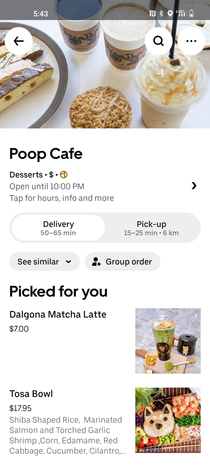 What do you feel like ordering tonight Wanna try Poop