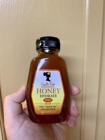 What does this look like to you If you said honey you would be wrong This is in fact leave-in hair conditioner I did not know this until I went to apply it to the pork butt Ive been smoking this morning opened the container pulled off the paper seal and l