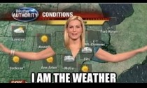 What happens when weather forecasters wear green