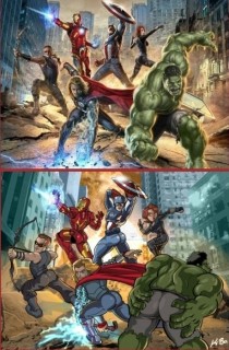 What if the male Avengers posed like the female one