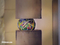 What  lb of force looks like on a rubber band ball