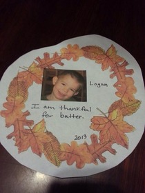 What my nephew is thankful for