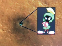 What the green spot on Mars really is