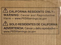 Whats going on in California to cause this warning on my new microwave