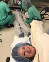 When husband supports his wife during birth