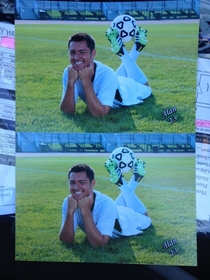 When I left for college my little brother told me that he would try and keep my humor alive in our high school This was his varsity soccer picture I could not be more proud