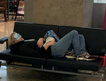When sleep in the airport is more important than fighting the rona
