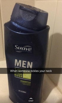 When someone tickles your neck