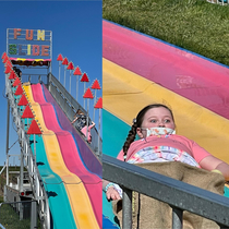 When the Fun Slide betrays you My daughter LoL 