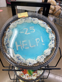 When the store cake decorator has to work on a snow day and has zero fucks left to give