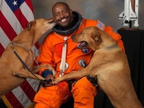 When you are an astronaut but you really love your dogs and its photo day at work