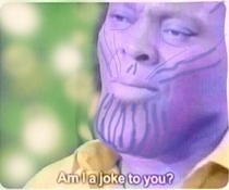 When you have  infinity stones and Black Widow comes charging at you with a stick