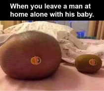 When you leave a man at home alone with his baby