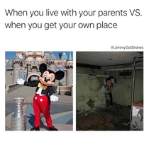 When you live with your parents VS your own place