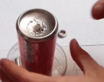 When you rub gallium on to one part of an aluminium can and then leave it alone for a few days the whole can turns kinda mushy