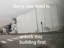 When you try to enter a building in a game 