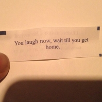 When your fortune cookie threatens you 