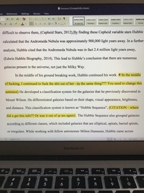 When your gf helps you on your paper  and leaves helpful nice comments