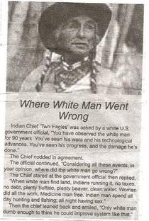 Where the white man went wrong
