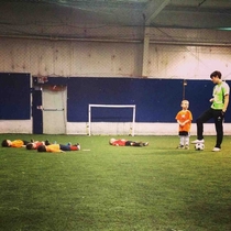 While playing a game of soccer my friends kid stopped to ask the coach what time it was After learning the time he said  OH MAN then threw himself on the ground The rest of the kids followed until both teams were laying on the ground staring at the ceilin
