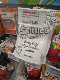 White Pride Skittles Apparently no one at HQ thought this new movement could be misconstrued