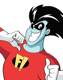 Who I think of when people are talking about that smart ass super hero in red that breaks the forth wall