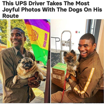 Wholesome UPS driver look at those smiles 