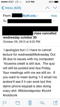 Why my professor cancelled class