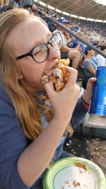 Wife and I had a night away from the  year old I think she enjoyed herself at the baseball game