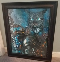 Wife made my cat into the Lich King for my birthday Very happy with the results