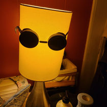 Wife put her Rennaissance Faire goggles on her bedside lamp
