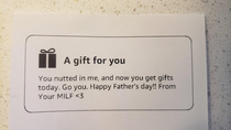 Wifes Amazon Gift Note from Fathers Day 