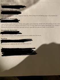 Wifes employer received this resume for a position He got an interview because the manager couldnt stop laughing edited for privacy