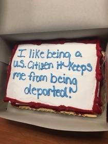 Wifes friend at work became a citizen so her coworkers threw a party
