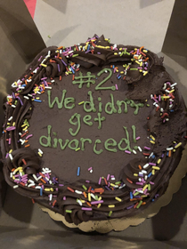 Wifes interesting choice of words for our anniversary cake