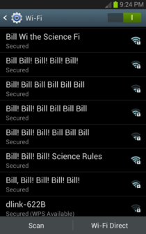 Wifi names visible from my apartment