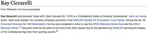 Wikipedia at it again This guy quit NASCAR over the confederate flag ban Has  wins to his name Much like the confederacy